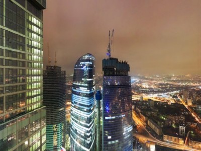 Круговая панорама с 53 этажа башни «Империя», «Москва-Сити» (flash)