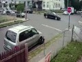 Guy on scooter blows a stop sign