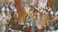 The Coronation of Charlemagne by Rafael, 1516-1517. Charlemagne was crowned by Leo III in AD 800 in