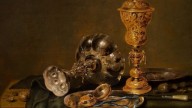 Claesz. Heda .Натюрморт с металлическими сосудами и часами н