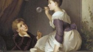 Blowing Bubbles by Emil Karl Rau (1858-1937)