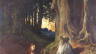 Gustave Dore (1832-1883), Viviane et Merlin se reposant dans la forêt