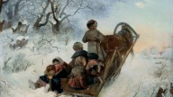 ПЕЛЕВИН. Дети в санях. 1870.