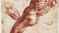 Study for an ignudo, red chalk