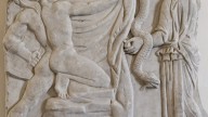 Jason seizing the Golden Fleece, fragment of a sarcophagus.