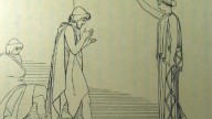Флаксман - Афина возвращает Одиссею прежний облик, что