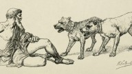 Schützenberger_1886_Odiseo_acosado_por_los_perros_de_Eumeo