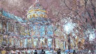утро зимой. Александро-Невская лавра