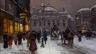 Edouard Leon Cortes Avenue De L'Opera, Paris Оперная площадь зимой