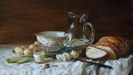 с хлебом и молодой картошкой