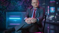 Mr Bitcoin «бизнес портрет» в стиле киберпанк