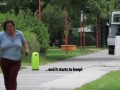 Woman Runs Away From Bomb