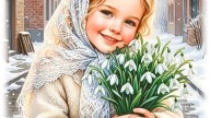Девочка с подснежниками