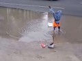 Смог достать.