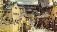 ВАСНЕЦОВ (1856-1933). Гонцы. Ранним утром в Кремле. Начало XVI
