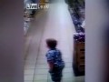 CCTV shows moment boy POOS in middle of supermarket aisle before walking off