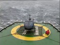 Неудачный взлет вертолета на корабле