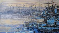 .Кустанович. Вид на Адмиралтейские верфи. Из серии Прог