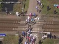 Train interferes with Paris - Roubaix 2015 HD