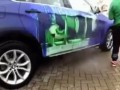 A car BMW X6 turns into the Hulk