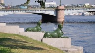 со сфинксами на Малой Невке, Санкт-Петербург.