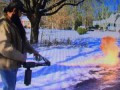 Американец почистил снег при помощи огнемёта